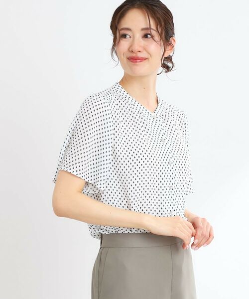 Reflect / リフレクト シャツ・ブラウス | 【マシンウォッシュ可】五分袖コツキプリントブラウス | 詳細2