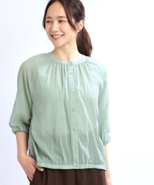 Reflect / リフレクト シャツ・ブラウス | 【夏SALE/E‐QUALITY/手洗い可/羽織にも◎】シアーブラウス(ミントグリーン(021))