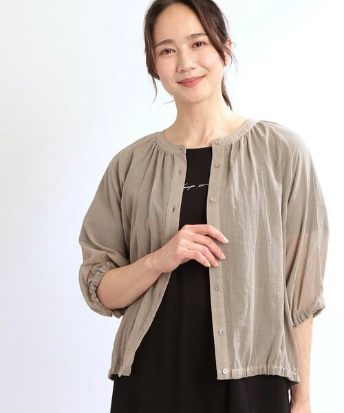 Reflect / リフレクト シャツ・ブラウス | 【夏SALE/E‐QUALITY/手洗い可/羽織にも◎】シアーブラウス(モカブラウン(042))