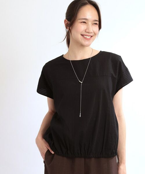 Reflect / リフレクト シャツ・ブラウス | 【夏SALE/E‐QUALITY/手洗い可】フレンチスリーブブラウス(ブラック(019))