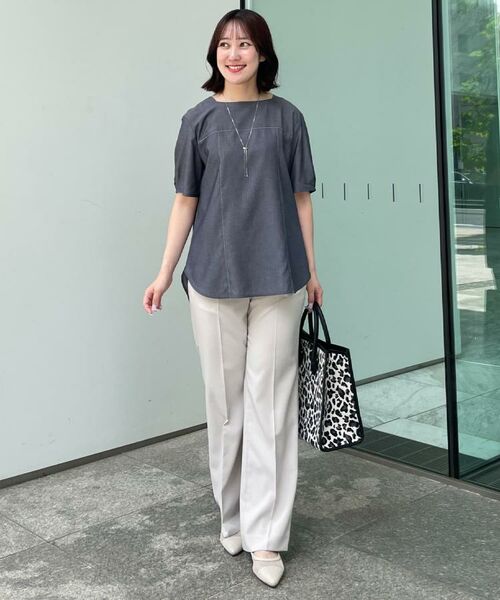 Reflect / リフレクト パンツ | 【マシンウォッシュ可】リネンライクフレアパンツ | 詳細1