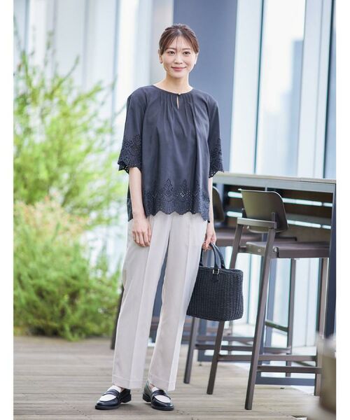 Reflect / リフレクト パンツ | 【マシンウォッシュ可】リネンライクフレアパンツ | 詳細5