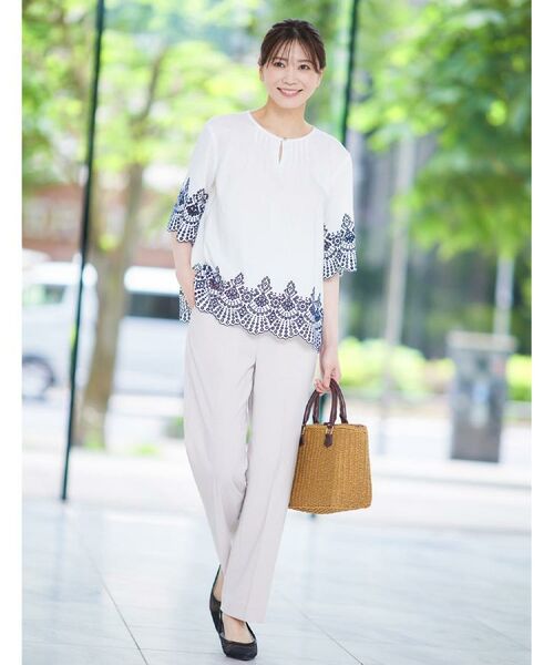 Reflect / リフレクト パンツ | 【マシンウォッシュ可】リネンライクフレアパンツ | 詳細6