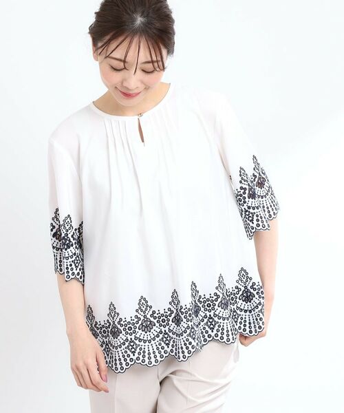 Reflect / リフレクト シャツ・ブラウス | 【洗える/シワになりにくい】エンブロイダリーブラウス | 詳細6