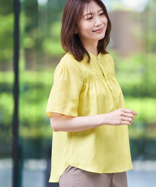 Reflect / リフレクト シャツ・ブラウス | 【選べる5色◎/マシンウォッシュ可】シャーリングデザインブラウス | 詳細1