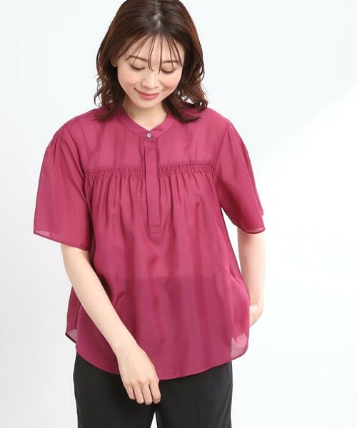 Reflect / リフレクト シャツ・ブラウス | 【選べる5色◎/マシンウォッシュ可】シャーリングデザインブラウス | 詳細22