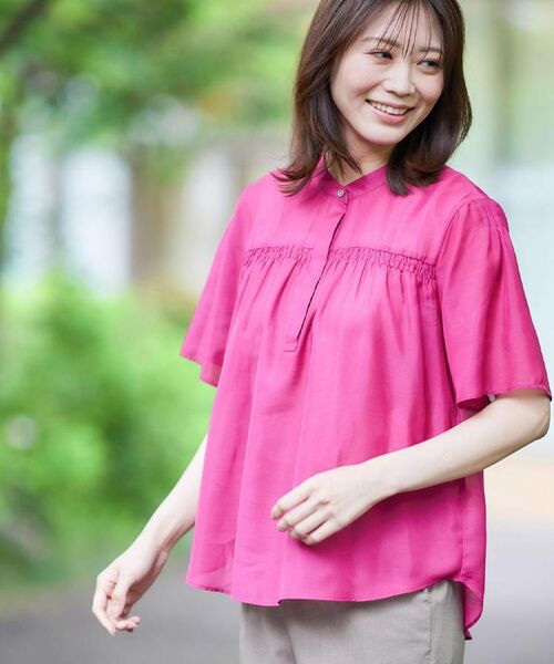 Reflect / リフレクト シャツ・ブラウス | 【選べる5色◎/マシンウォッシュ可】シャーリングデザインブラウス | 詳細5