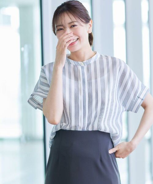 Reflect / リフレクト シャツ・ブラウス | 【洗える】ドビーストライプブラウス | 詳細2
