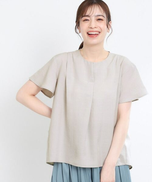 Reflect / リフレクト シャツ・ブラウス | ドライタッチスキッパーネックブラウス(ライトグレー(011))