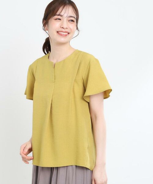 Reflect / リフレクト シャツ・ブラウス | ドライタッチスキッパーネックブラウス(マスタード(033))