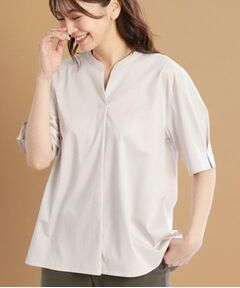 Reflect / リフレクト カットソー | 【すっきり見え！長め丈／マシンウォッシュ可】スキッパーネックジャージトップス