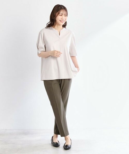 Reflect / リフレクト カットソー | 【すっきり見え!長め丈/マシンウォッシュ可】スキッパーネックジャージトップス | 詳細11