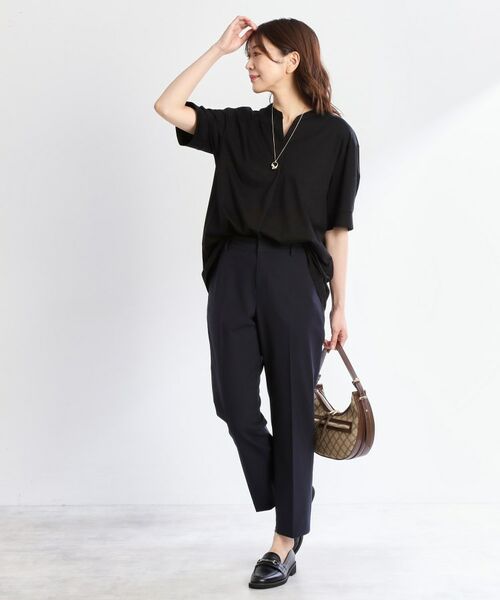 Reflect / リフレクト カットソー | 【すっきり見え!長め丈/マシンウォッシュ可】スキッパーネックジャージトップス | 詳細6