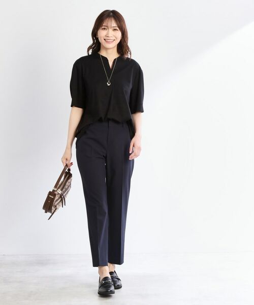 Reflect / リフレクト カットソー | 【すっきり見え!長め丈/マシンウォッシュ可】スキッパーネックジャージトップス | 詳細7