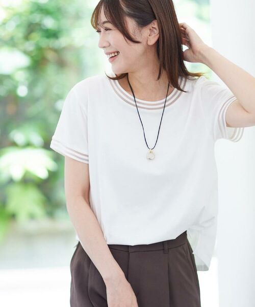 Reflect/リフレクト 【インナーにおすすめ◎】シアーネックデザインプルオーバー オフホワイト(003) 11(L)