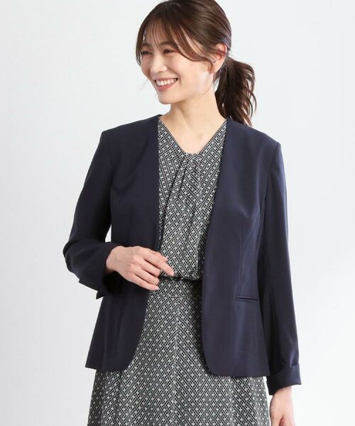 Reflect / リフレクト ノーカラージャケット | 【洗える／セットアップ可】ノーカラージャケット | 詳細1