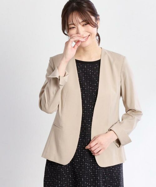 Reflect / リフレクト ノーカラージャケット | 【洗える／セットアップ可】ノーカラージャケット | 詳細12