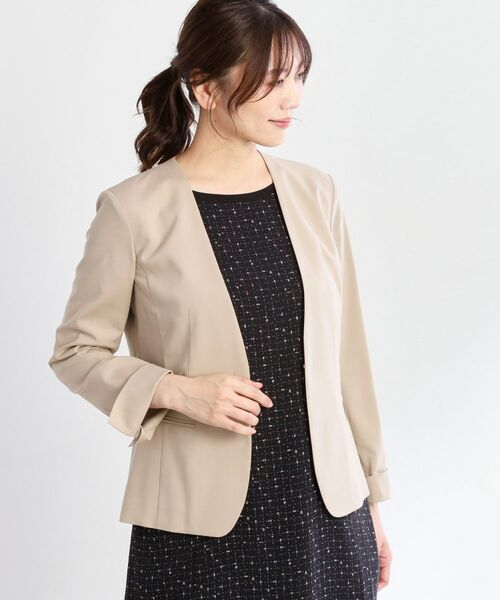 Reflect / リフレクト ノーカラージャケット | 【洗える／セットアップ可】ノーカラージャケット | 詳細13