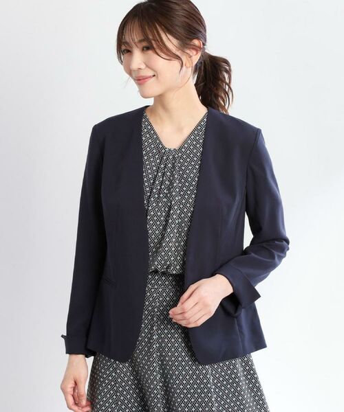 Reflect / リフレクト ノーカラージャケット | 【洗える／セットアップ可】ノーカラージャケット | 詳細18