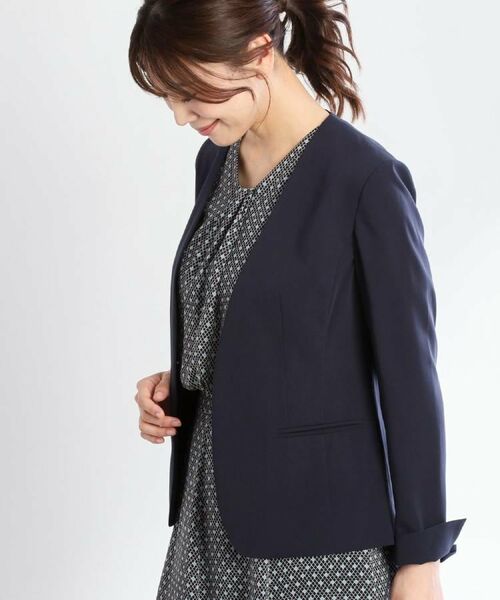 Reflect / リフレクト ノーカラージャケット | 【洗える／セットアップ可】ノーカラージャケット | 詳細2