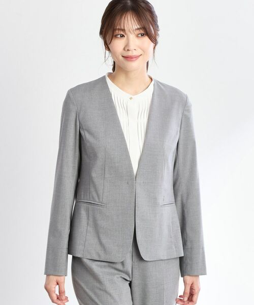 Reflect / リフレクト ノーカラージャケット | 【洗える／セットアップ可】ノーカラージャケット | 詳細23