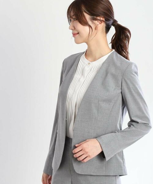 Reflect / リフレクト ノーカラージャケット | 【洗える／セットアップ可】ノーカラージャケット | 詳細5