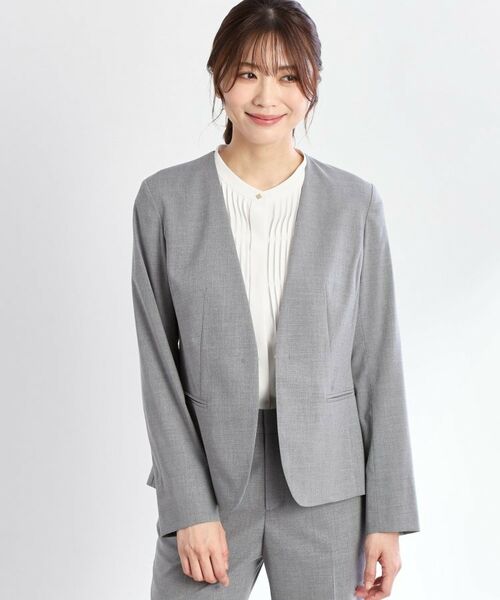 Reflect / リフレクト ノーカラージャケット | 【洗える／セットアップ可】ノーカラージャケット | 詳細7