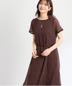 最終値下げ！美品！reflect リフレクト　総柄　ワンピース　アイボリー　7 WEB限定カラーあり／マシンウォッシュ可】幾何柄プリント