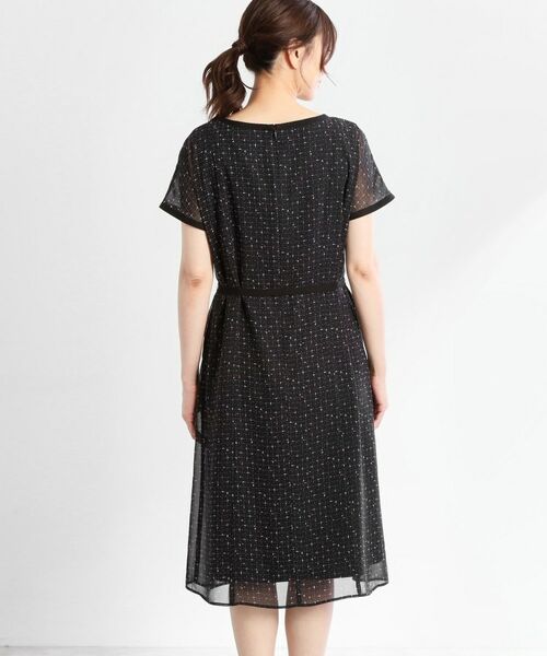 Reflect / リフレクト ミニ丈・ひざ丈ワンピース | 【WEB先行カラーあり/マシンウォッシュ可/ナローベルト付き】オフボディツイードチェックワンピース | 詳細29