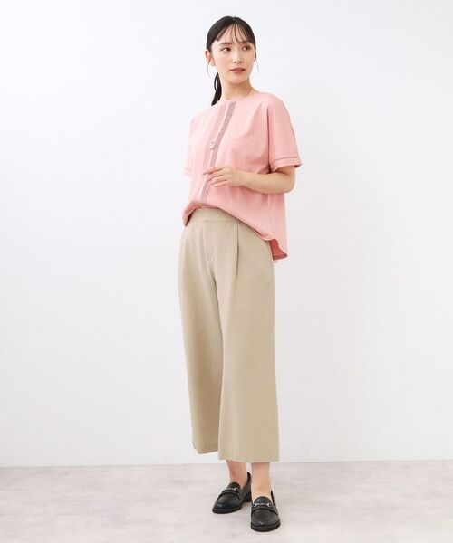 Reflect / リフレクト ショート・ハーフ・半端丈パンツ | 【お腹・腰周りすっきり見え◎】ストレッチワイドクロップドパンツ | 詳細10