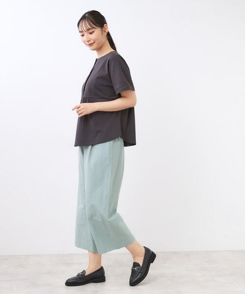 Reflect / リフレクト ショート・ハーフ・半端丈パンツ | 【お腹・腰周りすっきり見え◎】ストレッチワイドクロップドパンツ | 詳細2