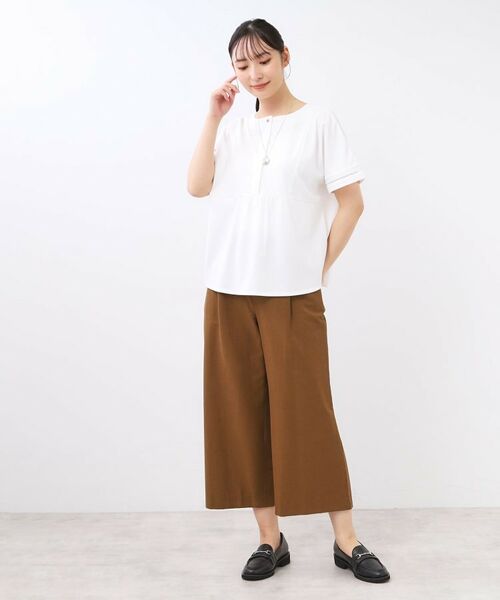 Reflect / リフレクト ショート・ハーフ・半端丈パンツ | 【お腹・腰周りすっきり見え◎】ストレッチワイドクロップドパンツ | 詳細5