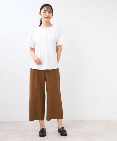 Reflect / リフレクト ショート・ハーフ・半端丈パンツ | 【お腹・腰周りすっきり見え◎】ストレッチワイドクロップドパンツ | 詳細6