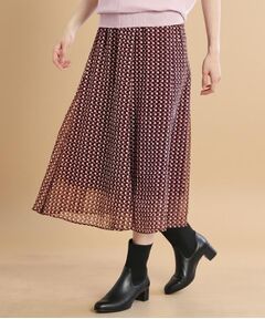 Reflect / リフレクト ロング・マキシ丈スカート | 【WEB先行カラーあり／マシンウォッシュ可／ウエスト総ゴム】コツキ幾何柄ロングスカート