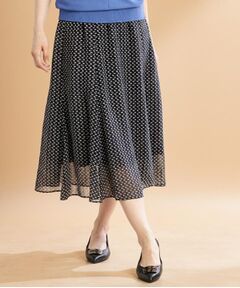 Reflect / リフレクト ロング・マキシ丈スカート | 【WEB先行カラーあり／マシンウォッシュ可／ウエスト総ゴム】コツキ幾何柄ロングスカート