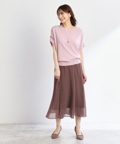 Reflect / リフレクト ロング・マキシ丈スカート | 【WEB先行カラーあり/マシンウォッシュ可/ウエスト総ゴム】コツキ幾何柄ロングスカート | 詳細11