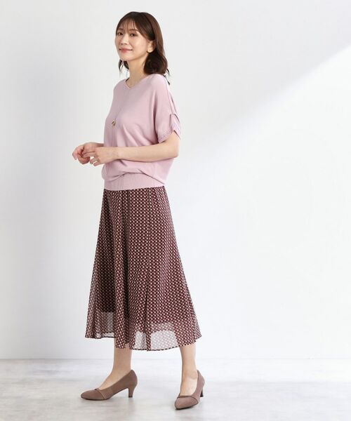 Reflect / リフレクト ロング・マキシ丈スカート | 【WEB先行カラーあり/マシンウォッシュ可/ウエスト総ゴム】コツキ幾何柄ロングスカート | 詳細12