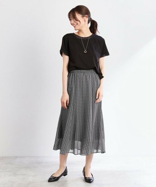 Reflect / リフレクト ロング・マキシ丈スカート | 【WEB先行カラーあり/マシンウォッシュ可/ウエスト総ゴム】コツキ幾何柄ロングスカート | 詳細16