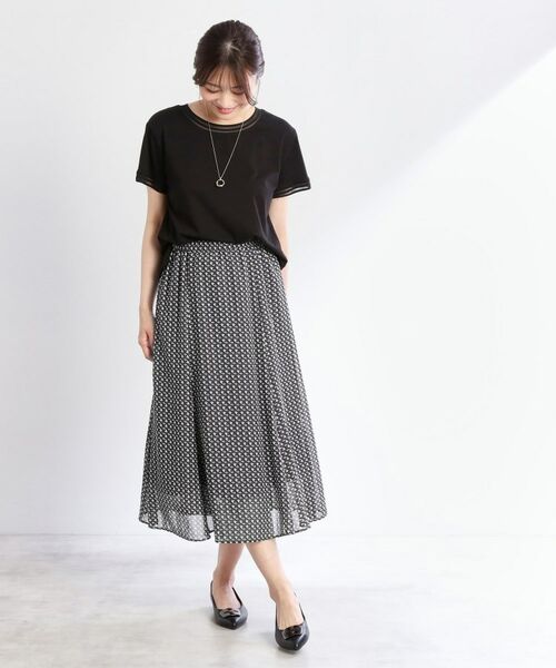 Reflect / リフレクト ロング・マキシ丈スカート | 【WEB先行カラーあり/マシンウォッシュ可/ウエスト総ゴム】コツキ幾何柄ロングスカート | 詳細17