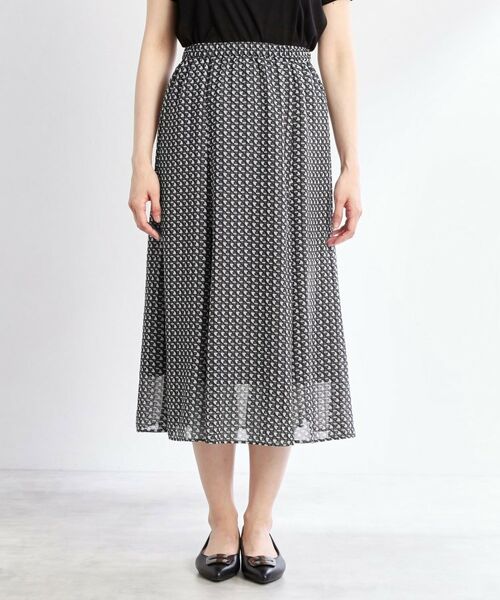 Reflect / リフレクト ロング・マキシ丈スカート | 【WEB先行カラーあり/マシンウォッシュ可/ウエスト総ゴム】コツキ幾何柄ロングスカート | 詳細20