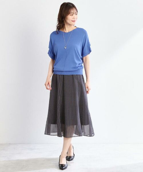 Reflect / リフレクト ロング・マキシ丈スカート | 【WEB先行カラーあり/マシンウォッシュ可/ウエスト総ゴム】コツキ幾何柄ロングスカート | 詳細26