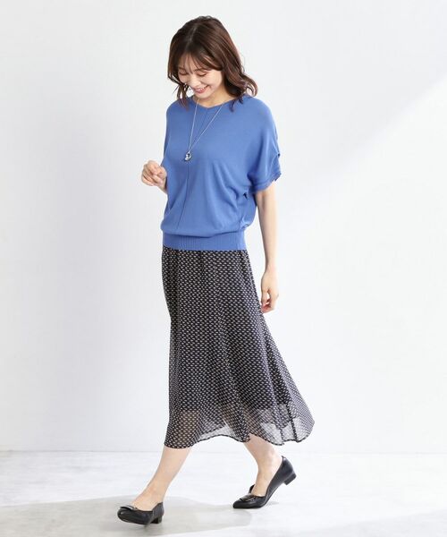 Reflect / リフレクト ロング・マキシ丈スカート | 【WEB先行カラーあり/マシンウォッシュ可/ウエスト総ゴム】コツキ幾何柄ロングスカート | 詳細5