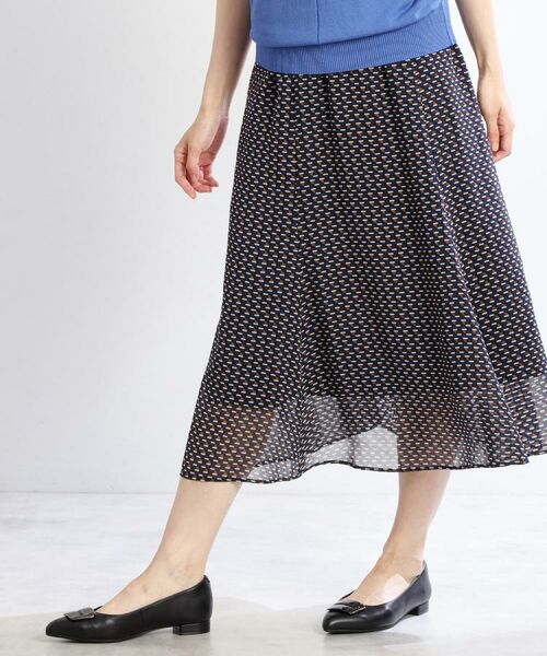 Reflect / リフレクト ロング・マキシ丈スカート | 【WEB先行カラーあり/マシンウォッシュ可/ウエスト総ゴム】コツキ幾何柄ロングスカート | 詳細7