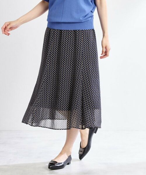 Reflect / リフレクト ロング・マキシ丈スカート | 【WEB先行カラーあり/マシンウォッシュ可/ウエスト総ゴム】コツキ幾何柄ロングスカート | 詳細9