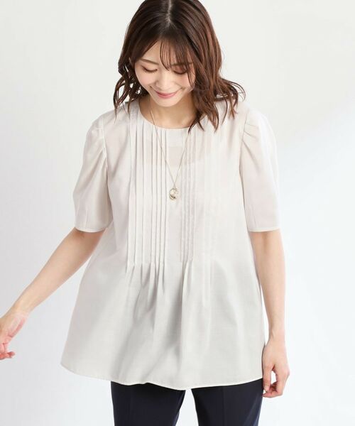 Reflect / リフレクト シャツ・ブラウス | 【すっきり見え！長め丈】ピンタックデザインチュニックブラウス | 詳細15