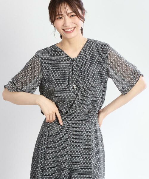 Reflect / リフレクト シャツ・ブラウス | 【マシンウォッシュ可/セットアップ可】コツキ柄プリントブラウス | 詳細1