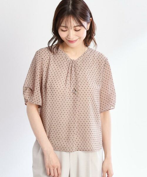 Reflect / リフレクト シャツ・ブラウス | 【マシンウォッシュ可/セットアップ可】コツキ柄プリントブラウス | 詳細11