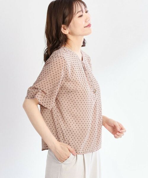 Reflect / リフレクト シャツ・ブラウス | 【マシンウォッシュ可/セットアップ可】コツキ柄プリントブラウス | 詳細12