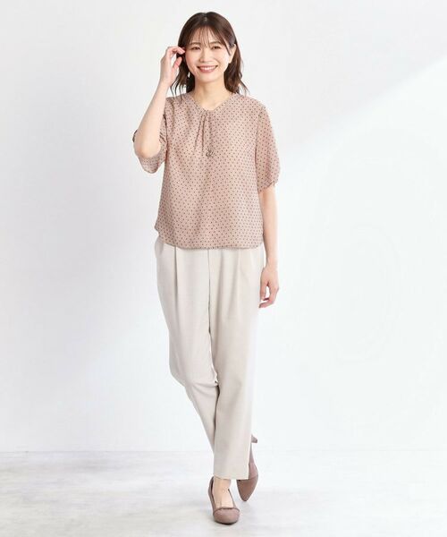 Reflect / リフレクト シャツ・ブラウス | 【マシンウォッシュ可/セットアップ可】コツキ柄プリントブラウス | 詳細13