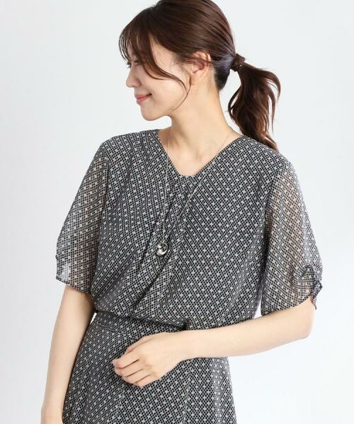 Reflect / リフレクト シャツ・ブラウス | 【マシンウォッシュ可/セットアップ可】コツキ柄プリントブラウス | 詳細17